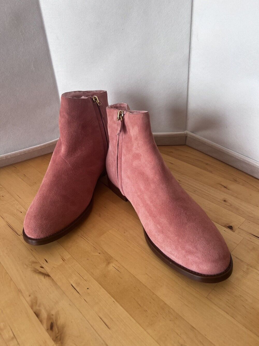 Mansur Gavriel Boots Pink Shearling Size 39 EU 8 US Side Zipper